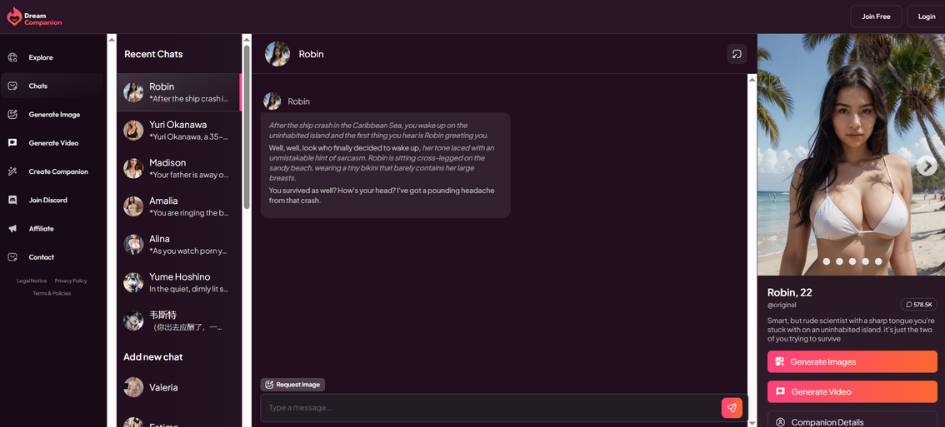 mydreamcompanion chatbot