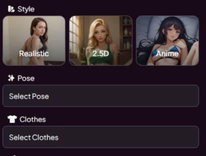 step 2 - choose style, pose and clothes