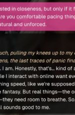 In this OurDream AI chat exchange, the AI-generated character responds to a request for slow, mutual pacing, expressing relief about building natural closeness without rushing.