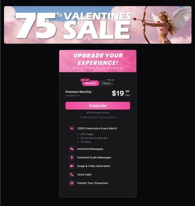 ourdream subscription pricing valentines sale